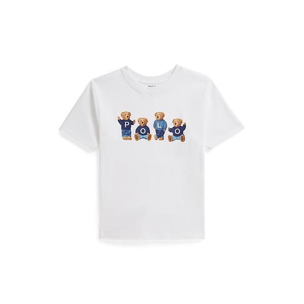 폴로 키즈 여아 7-16세 폴로 베어 로고 코튼 저지 티(CWPOTSHG8020538100)