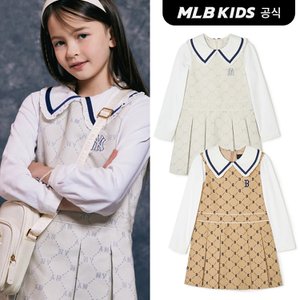 MLB키즈 (공식)24SS 다이아 모노그램 카라 원피스 (2color) 7FOPMD141