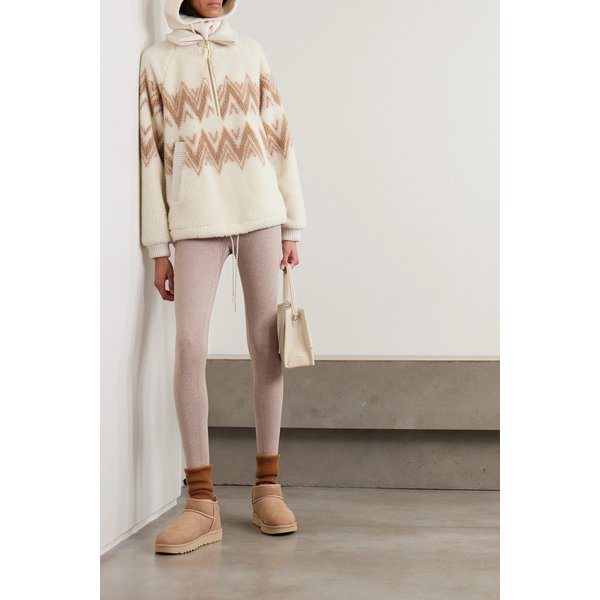 발리 헨드릭 리브 니트 트림 프린트 플리스 하프 집 스웨터 46376663162924517