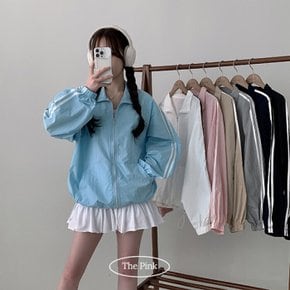 / 리뮤 오버핏 스트링 트랙 라인 바람막이 윈드 자켓