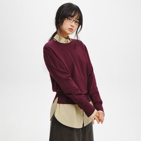WOMAN 릴렉스드 에센셜 크루넥 풀오버 [PLUM] / GF7LKP510