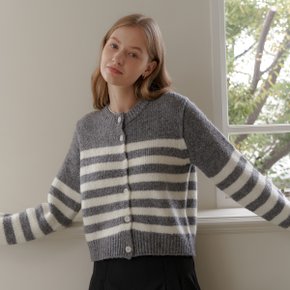 ALPACA STRIPE CARDIGAN_GRAY