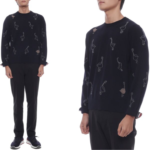 [부산점] 25FW 남성 구스 인타르시아 울 니트 (MKA558A Y1051 415 25F)