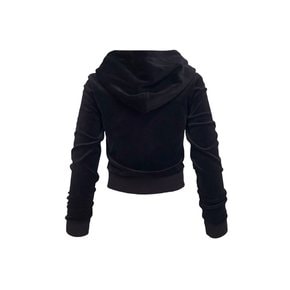 Signature Velvet Hoodie Zip up BLACK