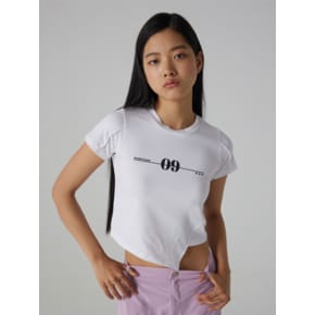 09 UNBALANCE CROP T - WHITE