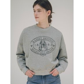 SITP5072 basset hound sweat shirt_Melange gray