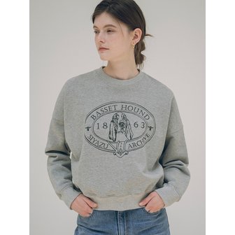 시야쥬 SITP5072 basset hound sweat shirt_Melange gray