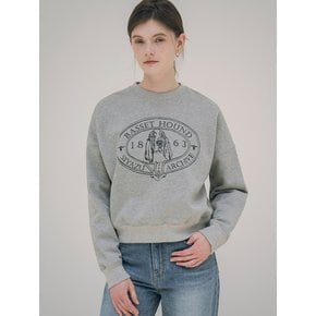 SITP5072 basset hound sweat shirt_Melange gray