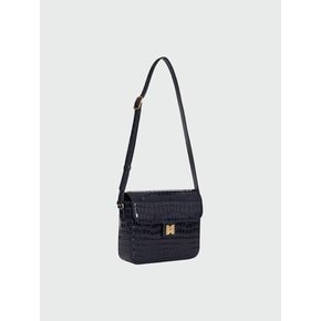 HESTIY Logo Flap Square Bag - Navy