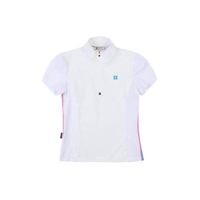 [온오프골프웨어] 여성 앞지퍼 하이넥 기능성 티셔츠 OF9104LA_WHITE
