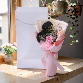 핑크메모리로즈 꽃선물 프리저브드 시들지않는꽃 축하 기념일 생일 졸업 입학 화이트데이 발렌타인데이 캐릭터 축하선물 당일발송 전국배송