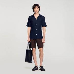 [20% 시즌오프][SANDRO HOMME] 오픈워크 샤크 칼라 셔츠 SH24S3MRHBT39