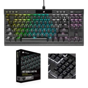 K70 RGB TKL 텐키리스 챔피온 기계식 키보드 적축 + PBT 이중사출 프로 한글 각인 키캡 (블랙)