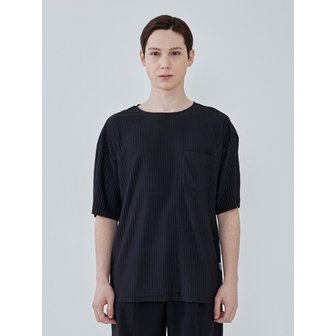 애드호크 남성 보트넥 포켓 반팔티셔츠 (BLACK)