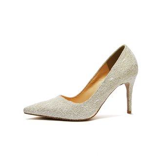 브리아나 Briana Stiletto_Cream Glitter Mesh