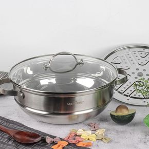 퀸센스 멀티 인덕션 찜기 찜냄비 파티웍 32cm[33723222]