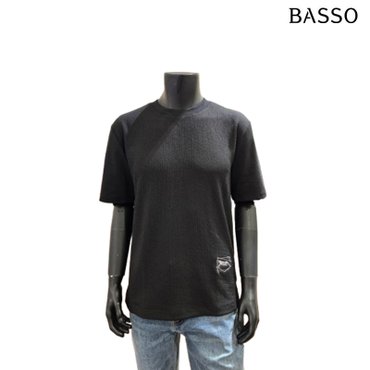 바쏘 데일리 쿨 고래자수 라운드넥 반팔티 BSY2KR58