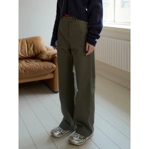 COTTON STRAIGHT PANTS_KHAKI