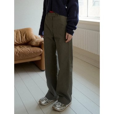 오버듀플레어 COTTON STRAIGHT PANTS_KHAKI