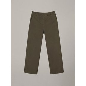 COTTON STRAIGHT PANTS_KHAKI