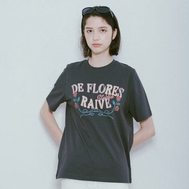 레이브 Back Yard Rose Graphic T-shirt in D/Grey VW4ME053-13