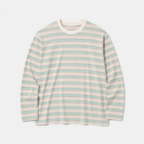 GRADIENT STRIPE JERSEY LS TEE FADE BLUE STRIPE (A2