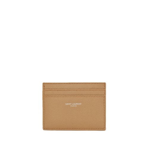 BEIGE SAINT LAURENT BEIGE LEATHER CARDHOLDER (375946BTY0E)