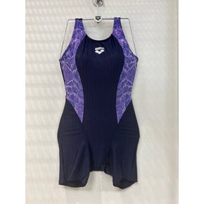 실내 일반 U백 반신 여성 수영복 A4SL1PL14 블랙 퍼플