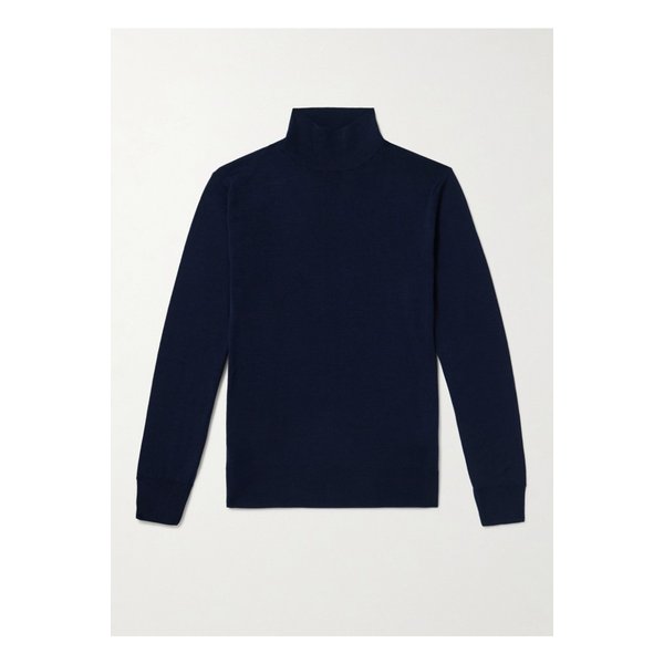 울 롤넥 스웨터 블루 46376663162941352