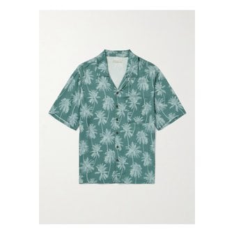 ONIA 오니아 캠프 칼라 프린트 보일 셔츠 그린 1647597339145642