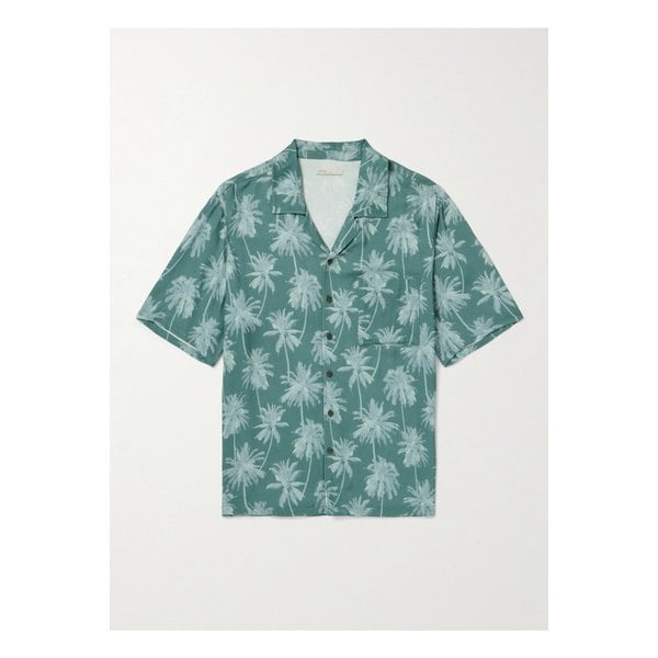 오니아 캠프 칼라 프린트 보일 셔츠 그린 1647597339145642