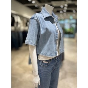 [파주점] [캘빈클라인진]여성 스트레치 쿨링 크롭 반팔 남방 데님 셔츠 47G773G-1MS
