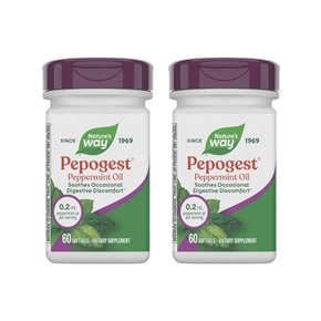 네이처스웨이 페포제스트 페퍼민트 오일 소프트젤 60정 2개 PEPOGEST Peppermint Oi