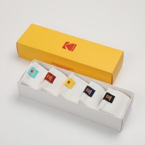 [공식](정상가 : 34,900원) 컬러 라벨 크루 삭스 5PC