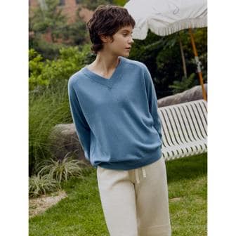 코텔로 [정상가259,000원] Cashmere Neck Pullover  Sky Blue (WE2Y51C67P)