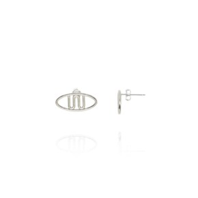 Tiny Ellipse Silver Earring Ie265 [Silver]