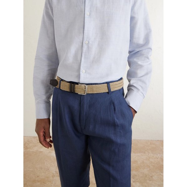 미스터 피 3.5cm 가죽 트리밍 우븐 벨트 46376663163047977