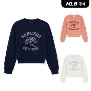 [코리아공식] [MLB] 여성 플라워 그래픽 크롭 맨투맨 (3 COLOR)