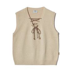 LACE UP KNIT VEST (IVORY)