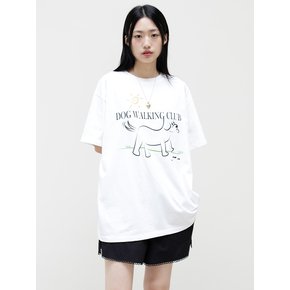 DOG WALKING CLUB OVER FIT TEE_WHITE