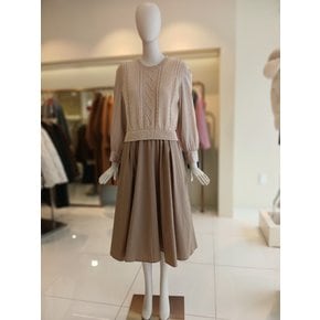 [여주점] 씨씨콜렉트 니트블록플레어원피스E251pse123