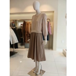 [여주점] 씨씨콜렉트 니트블록플레어원피스E251pse123