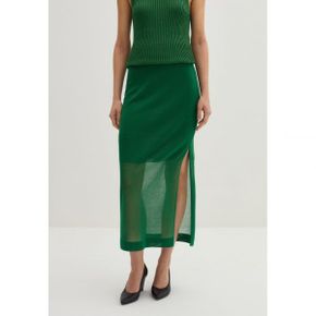 4407724 Stefanel SHEER-EFFECT - Maxi skirt green