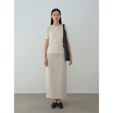 모이아 linen blend skirt (natural)