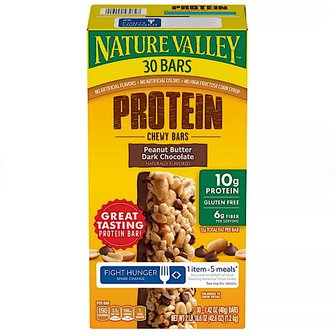  네이처밸리 프로틴 츄이 바 피넛버터 다크초코맛 Nature Valley Protein Chewy Bars 30rodlq