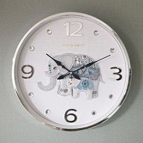 파인보석 코끼리 심플벽시계(실버)[29444362]
