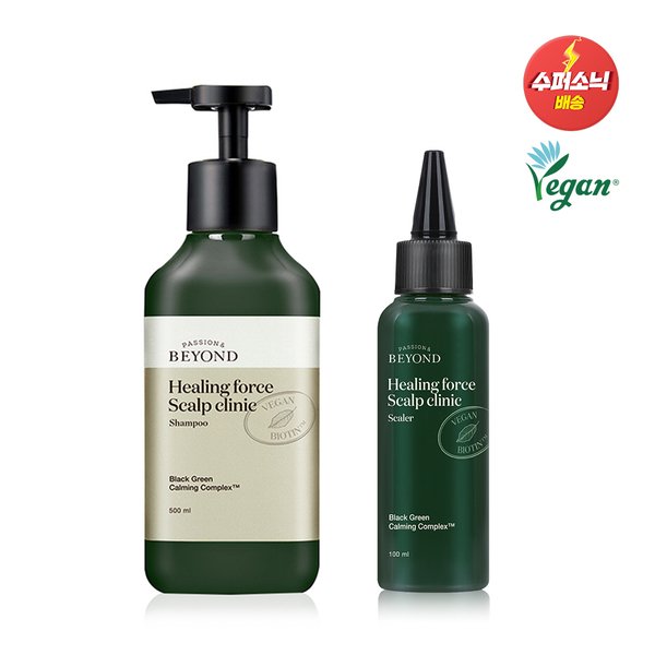힐링포스 스캘프 샴푸 500ml (비건) + 스케일러 100ml (비건)