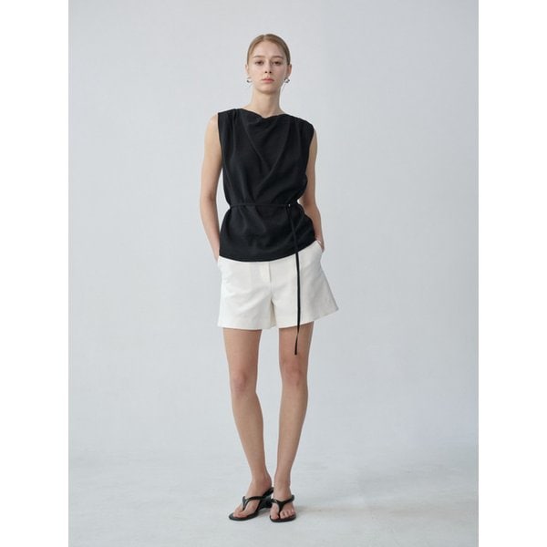 BONY Cowl Belted Blouse (Black)