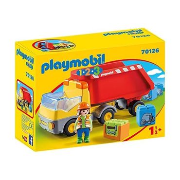  독일 플레이모빌 자동차 소방차 Playmobil 70126 1.2.3 Dumper Truck from 18 Months MultiColou