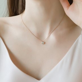 14K  할로우 샤인 컷팅 3부 목걸이